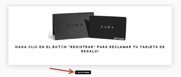 "500€ Zara gift card", new scam on Facebook.