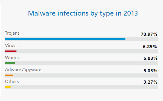 Malware Infections Type 2013