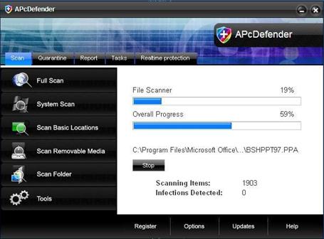 Interface of the program
