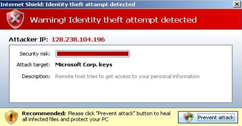 Mensaje de alerta mostrado por Antivirus7
