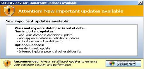 Mensaje de alerta mostrado por Antivirus7