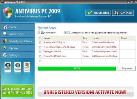 Analysis carried out by AntivirusPC2009