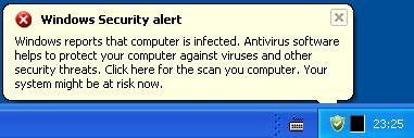 Notification displayed by AntivirusSuite