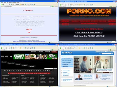 Websites displayed by AntivirusSuite