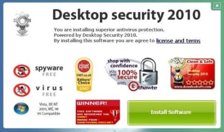 Installation screen of DesktopSecurity2010