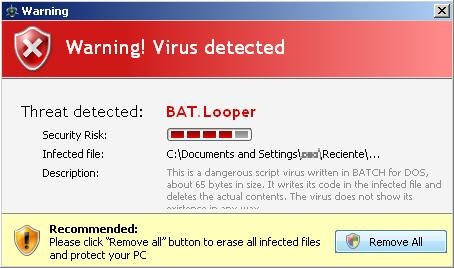 Warning message displayed by MySecurityEngine