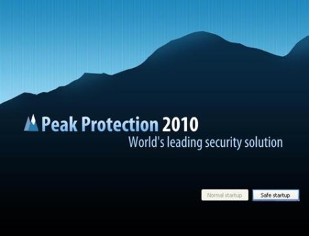 Pantalla mostrada por PeakProtection2010