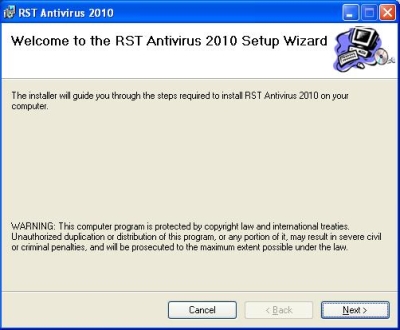 Screen of the program installation