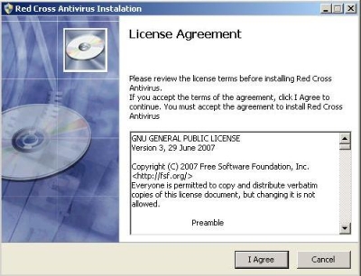 Installation window of RedCrossAntivirus