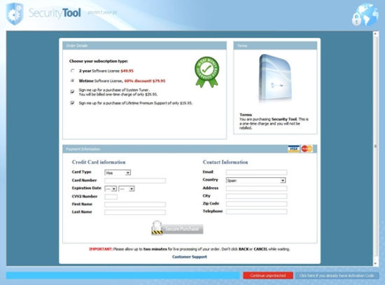 Website to purchase SecurityTool