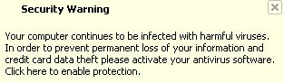 Mensaje de alerta mostrado por YourPCProtector