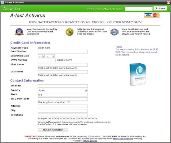 Website to purchase A-FastAntivirus