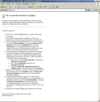 Error website displayed by Banbra.GRW