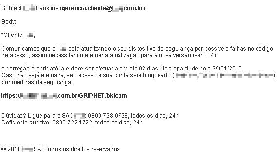 Message in which Banker.MBX reaches the computer
