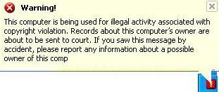 Warning displayed by FakeCRight.A