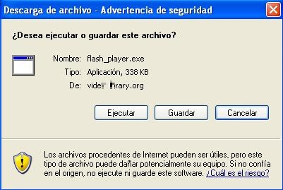 Download of the fake Flash Player