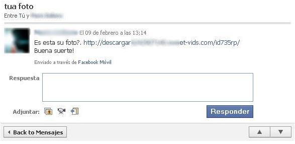 Message sent via Facebook