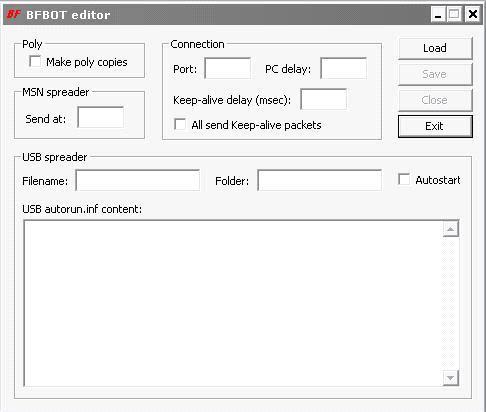 Configuration interface of the bot