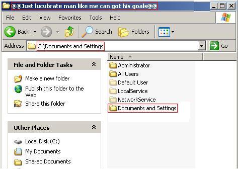 Documents and Settings folder