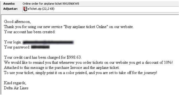 Message used to distribute Mailbot.GA