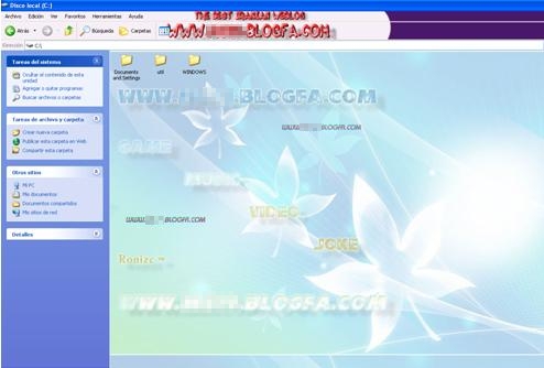 Modified backgoung of the root directory