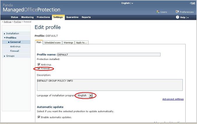 Panda Cloud Office Protection screenshot