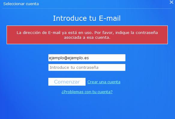 Cuenta ya existe Panda 2014 Cuenta ya existe Panda 2014