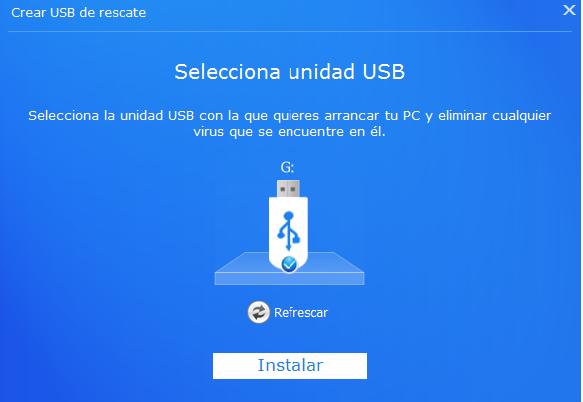 Instalar USB rescate
