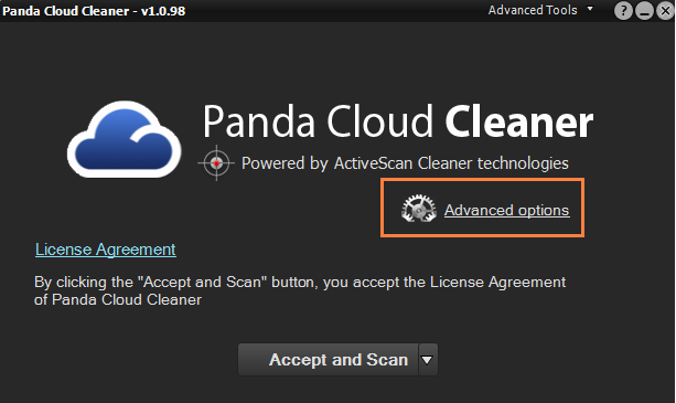 Cloud Cleaner Advanced options Cloud Cleaner Advanced options