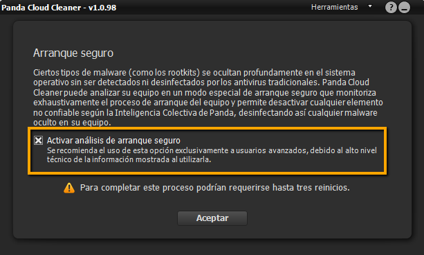 Cloud Cleaner Arranque Seguro Cloud Cleaner Arranque Seguro