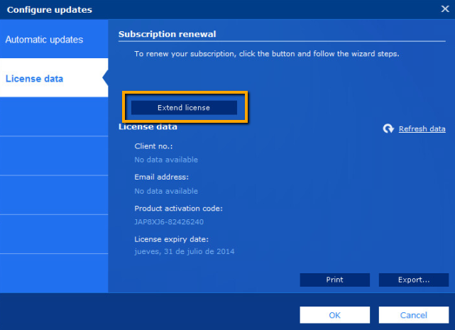 Extend license Panda 2014 Extend license Panda 2014