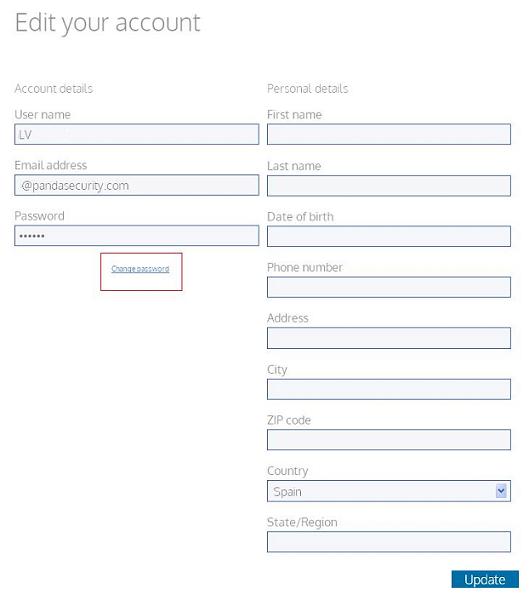 Change password Change password