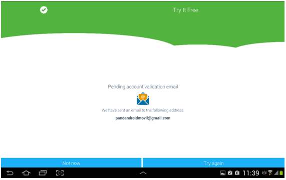 Panda Mobile Security email sent Panda Mobile Security email sent