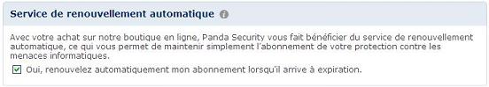 Message de Service de renouvellement automatique Message de Service de renouvellement automatique