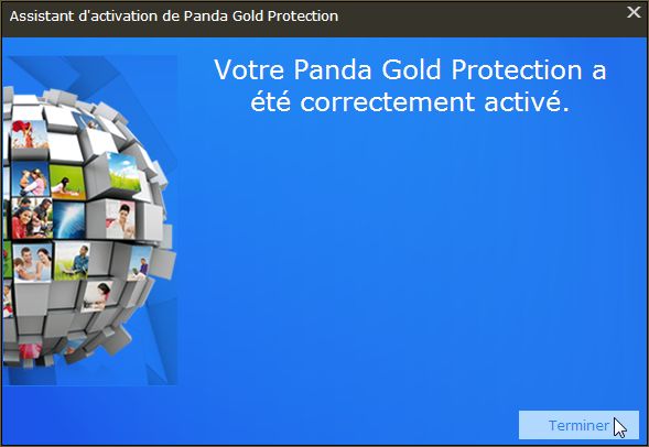 Activation terminée de Panda Gold Protection Activation terminée de Panda Gold Protection