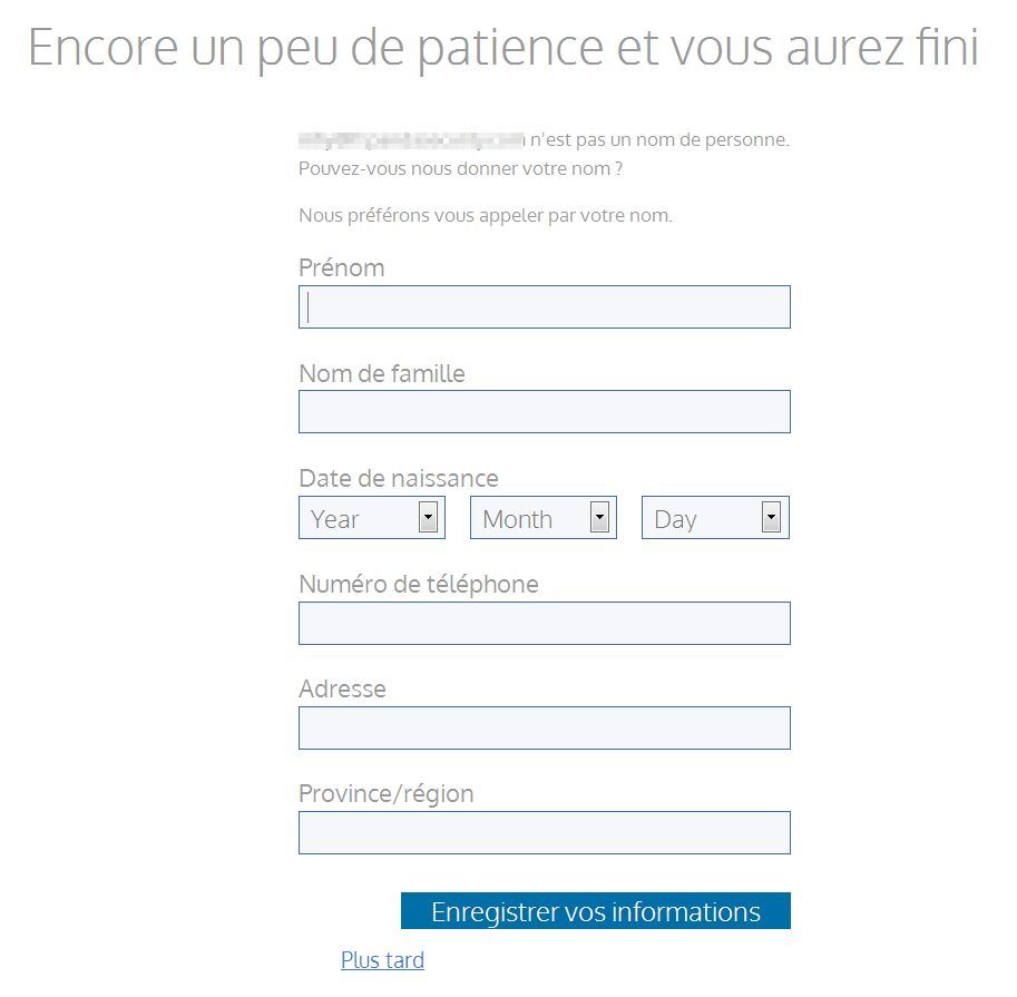 Confirmer les données Confirmer les données