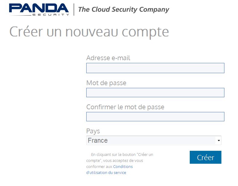 Créer un compte Panda Créer un compte Panda