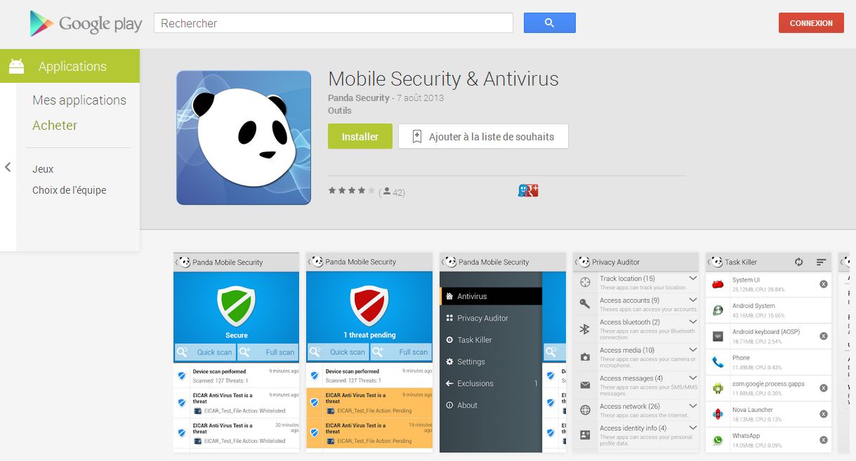 Installation de Panda Mobile Security Installation de Panda Mobile Security