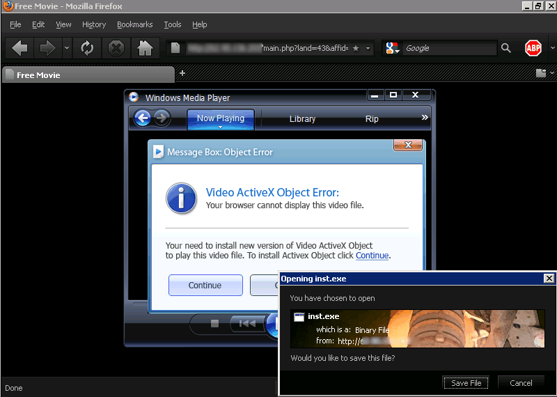 Fake video codec malware Fake video codec malware