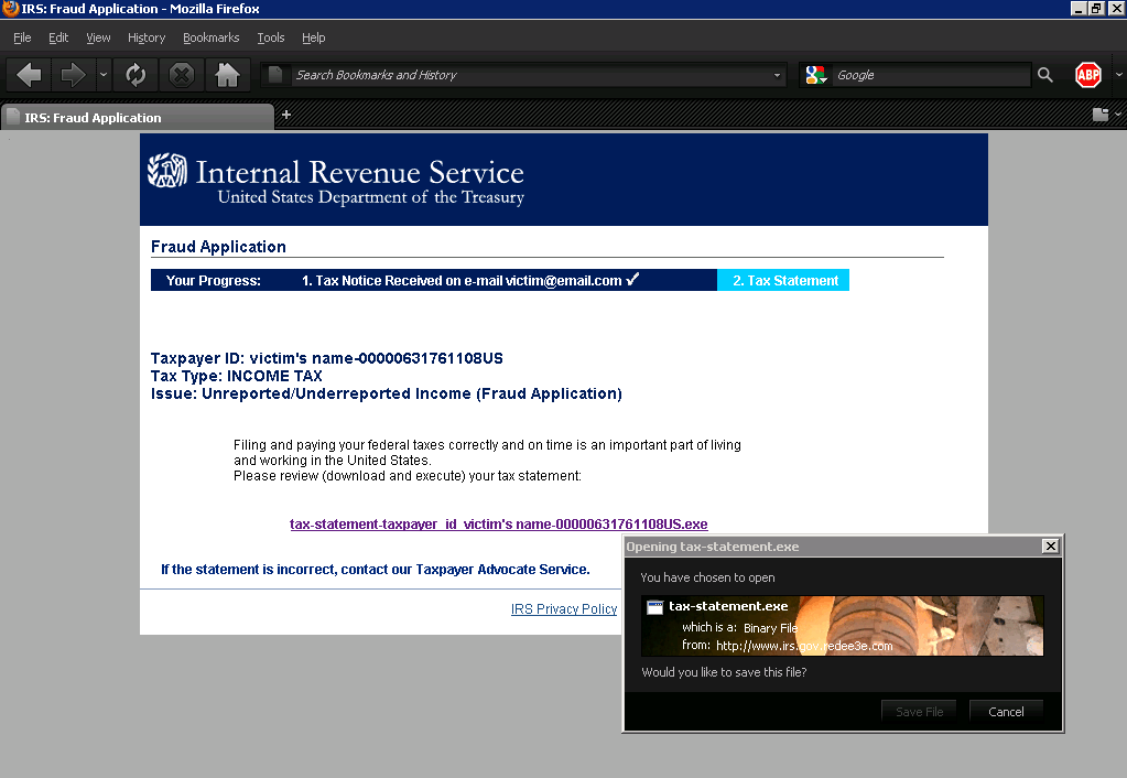 Fake IRS Notifications Fake IRS Notifications