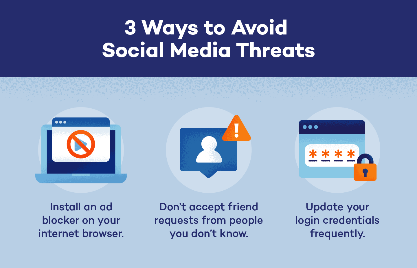 Ad blockers, login credentials, and social media knowledge can help you avoid social media threats.