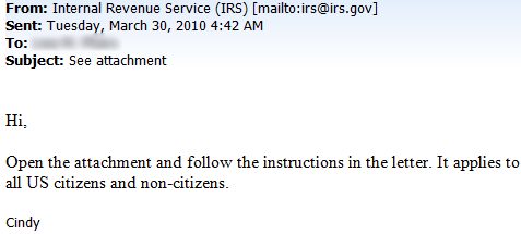 Fake IRS E-mail