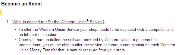 western union agente requisitos en