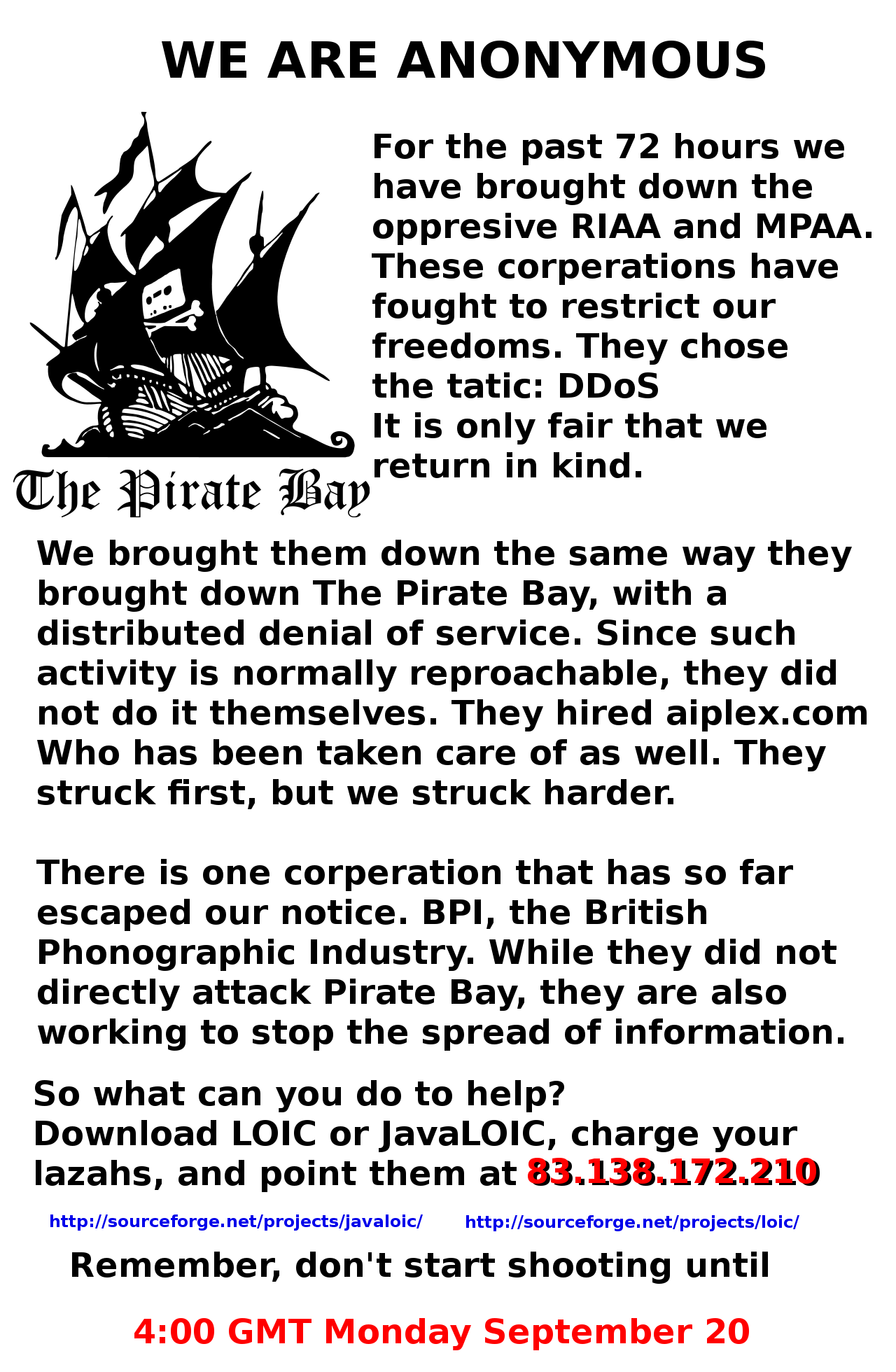 Anonymous against BPI Anonymous against BPI