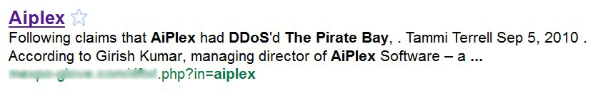 Blackhat SEO Poisoned Aiplex Search Results Blackhat SEO Poisoned Aiplex Search Results