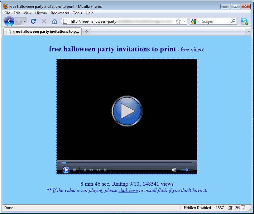 Halloween Malware - Fake Video Player Halloween Malware - Fake Video Player