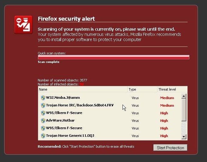 Fake Firefox Security Alert Fake Firefox Security Alert