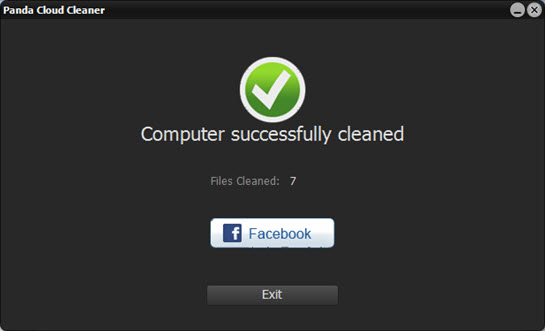 Panda Cloud Cleaner - Success