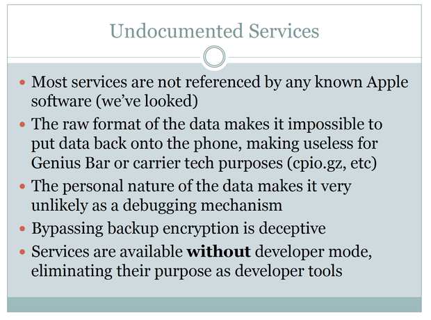 Undocumented services