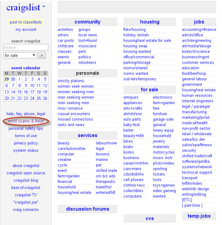 avoid craigslist scams